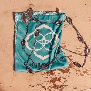 Dark grey Kendra Scott necklace & earrings set